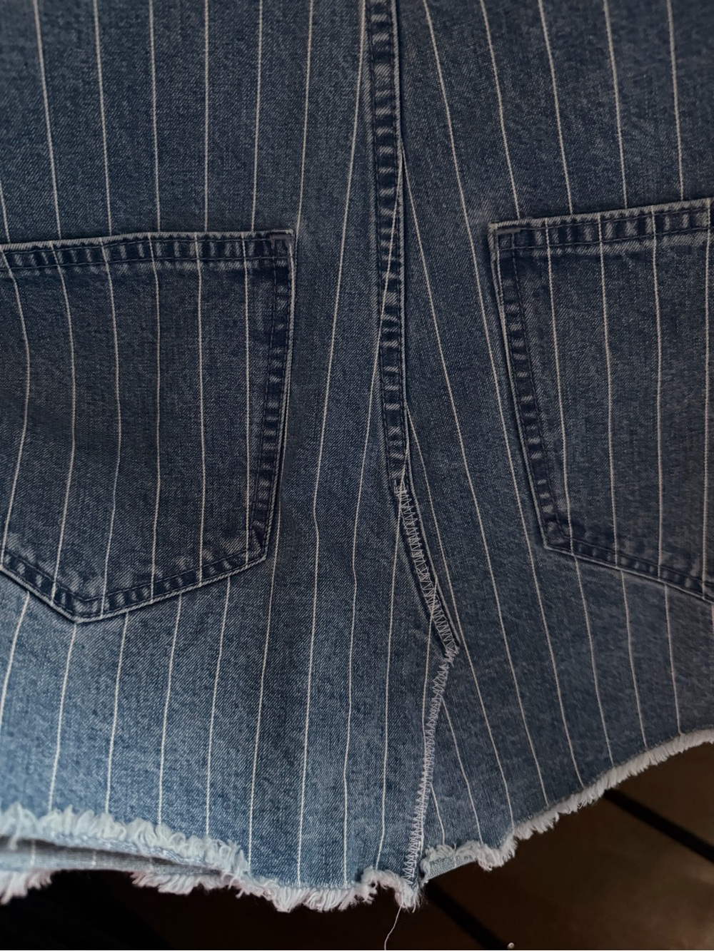 Madewell Blue Stripe Denim Overall Mini Dress - Picture 3 of 4